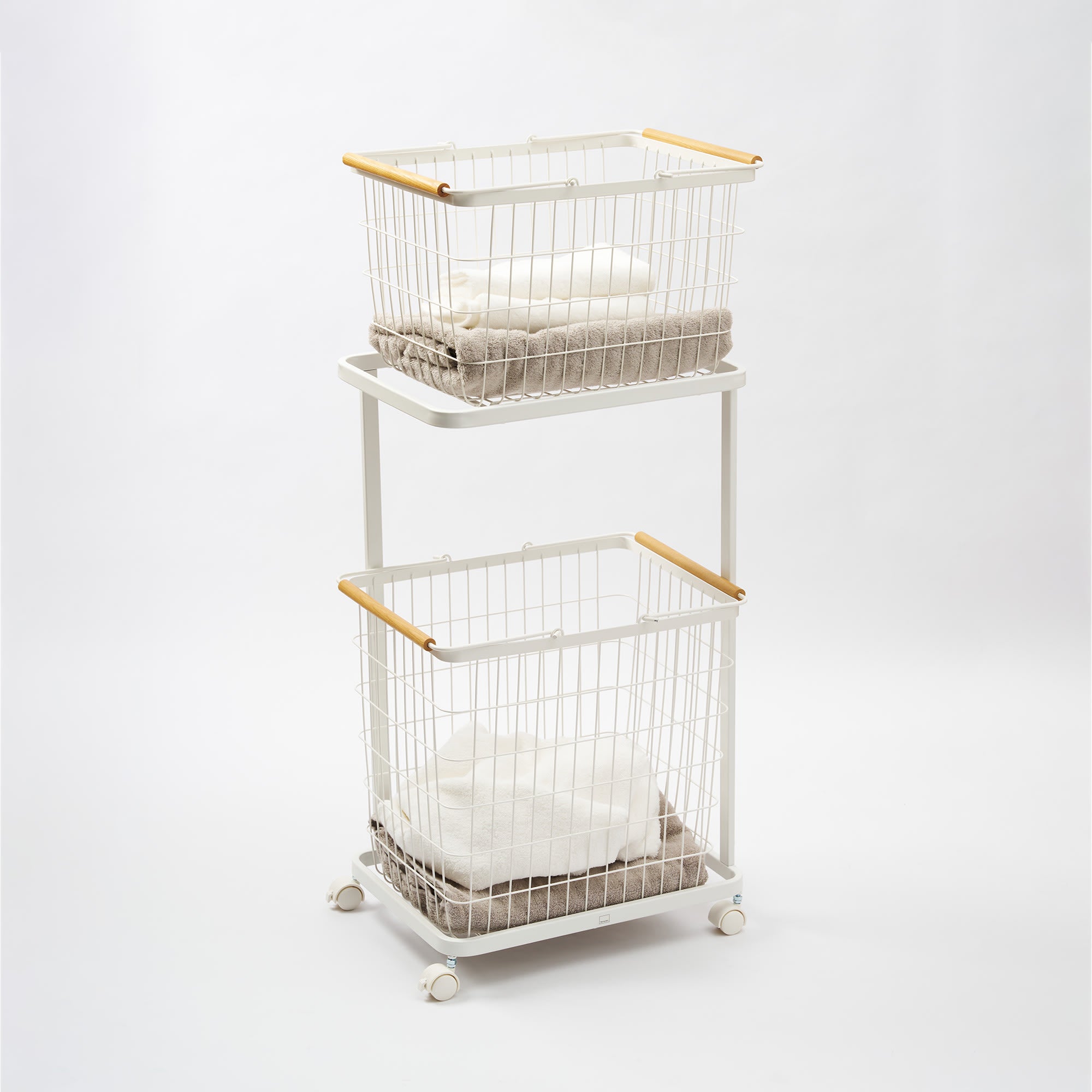Rolling Laundry Cart + Wire Baskets (38