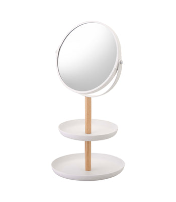 Two-Tier Jewelry Tray With Mirror on a blank background.