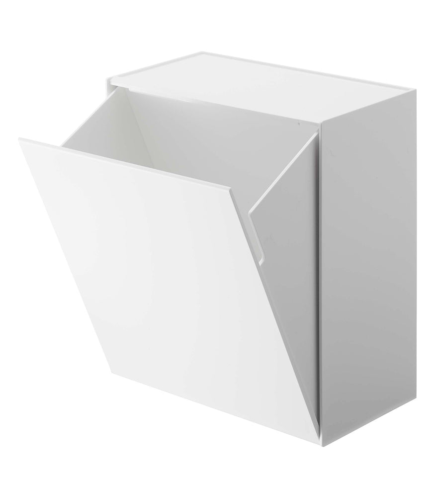 View 1 - Wall-Mounted Storage or Trash Bin on a blank background.