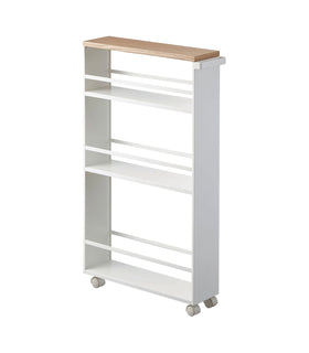 Replacement Wooden Top for Rolling Storage Cart - Steel on a blank background. view 2
