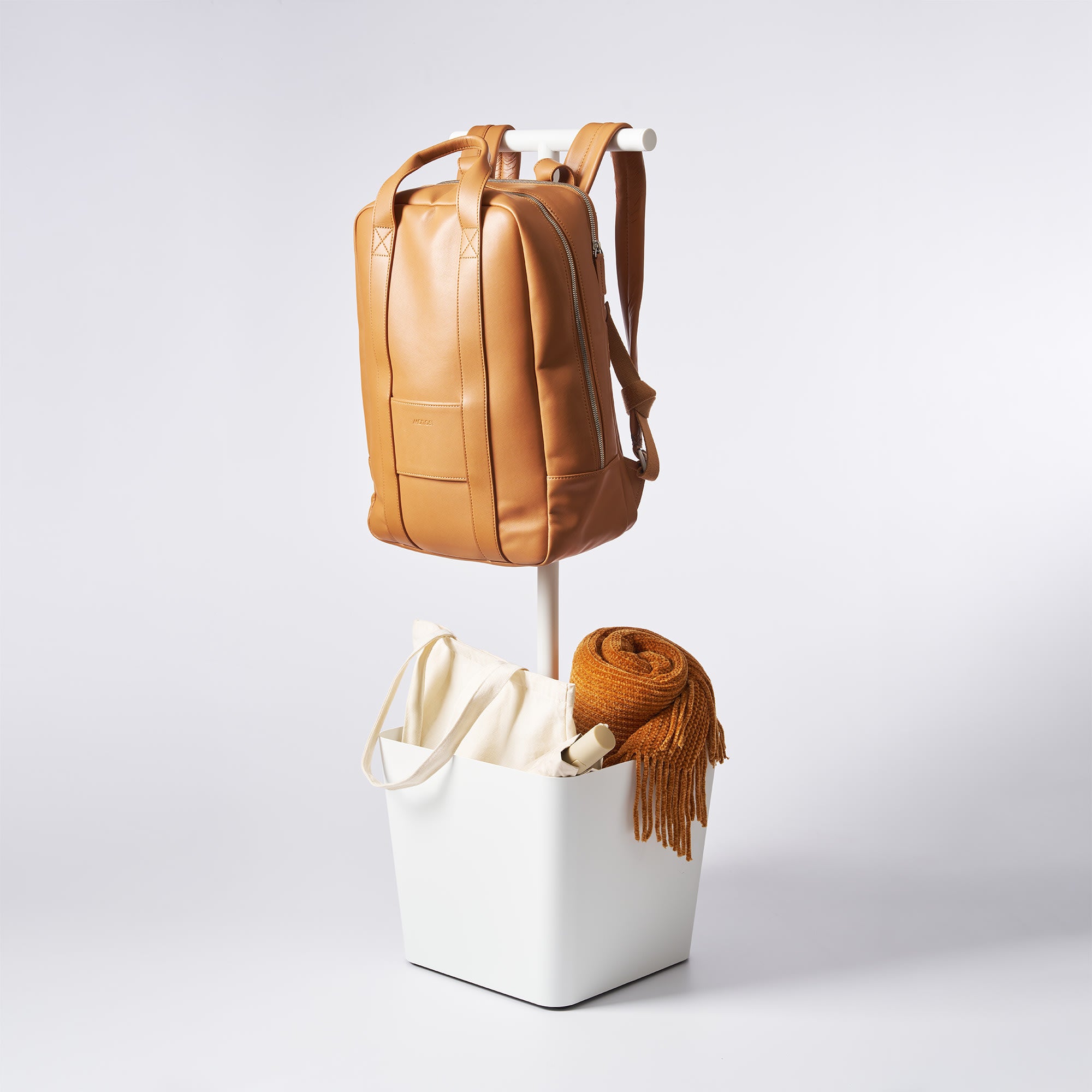 Backpack Stand With Cubby - Steel - Yamazaki Home