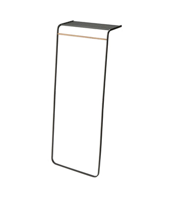 Leaning Coat Rack with Shelf on a blank background.