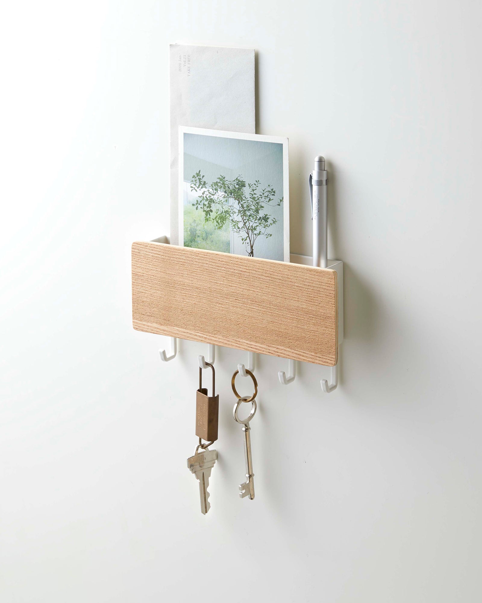 Magnetic Key Rack Steel Wood Yamazaki Home - Main Image