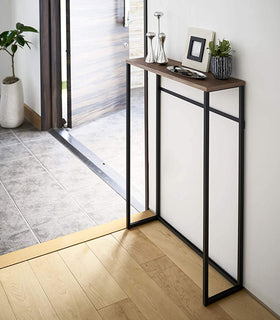 Yamazaki Home Narrow Entryway Console Table in the entryway.  view 10