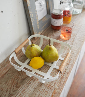Aerial view of white Food Bowl holding lemon and pears by Yamazaki Home. view 3