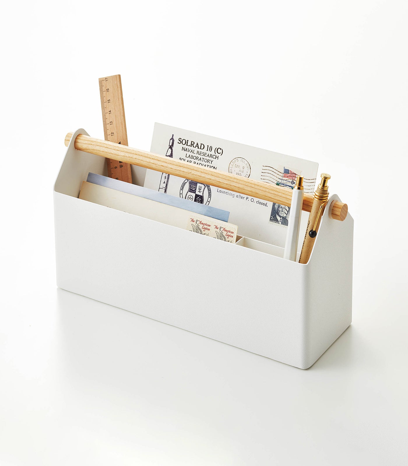Pen + Desk Organizer - Large - Steel + Wood - Yamazaki Home