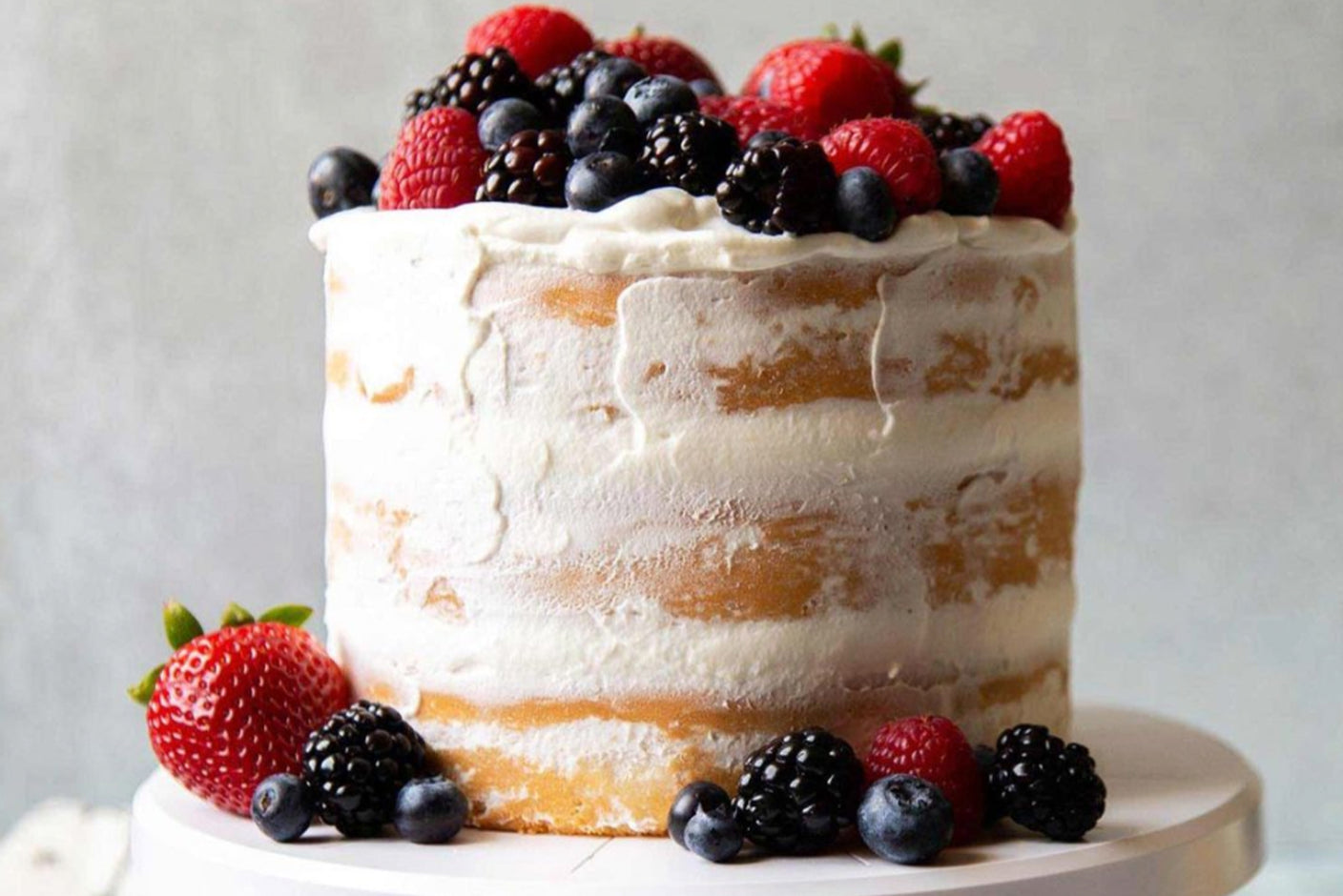 Summer Berry Cake with Coconut Cream