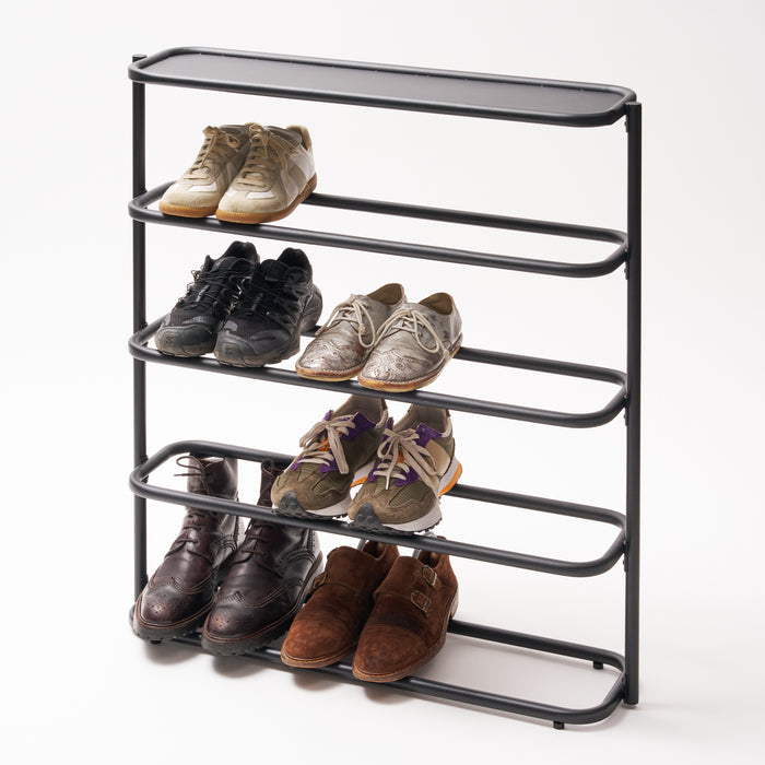 Obround Shoe Rack - Tall - Steel - Black