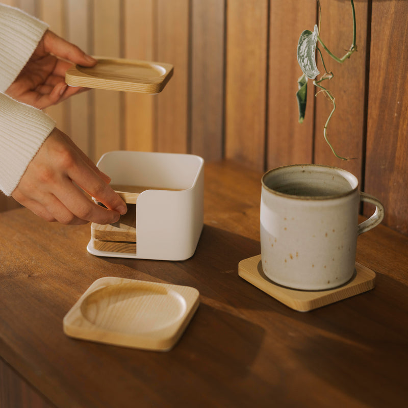 Apto Contour Coaster Set - Wood