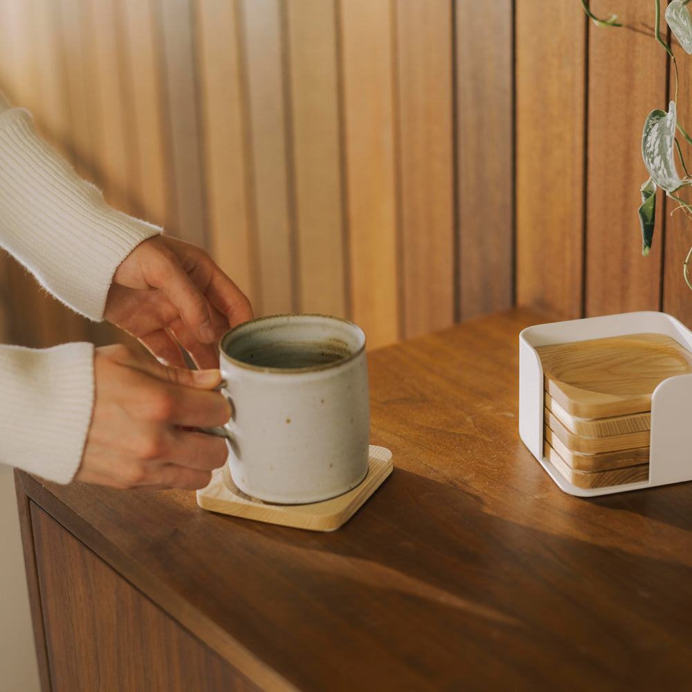 Apto Contour Coaster Set - Wood