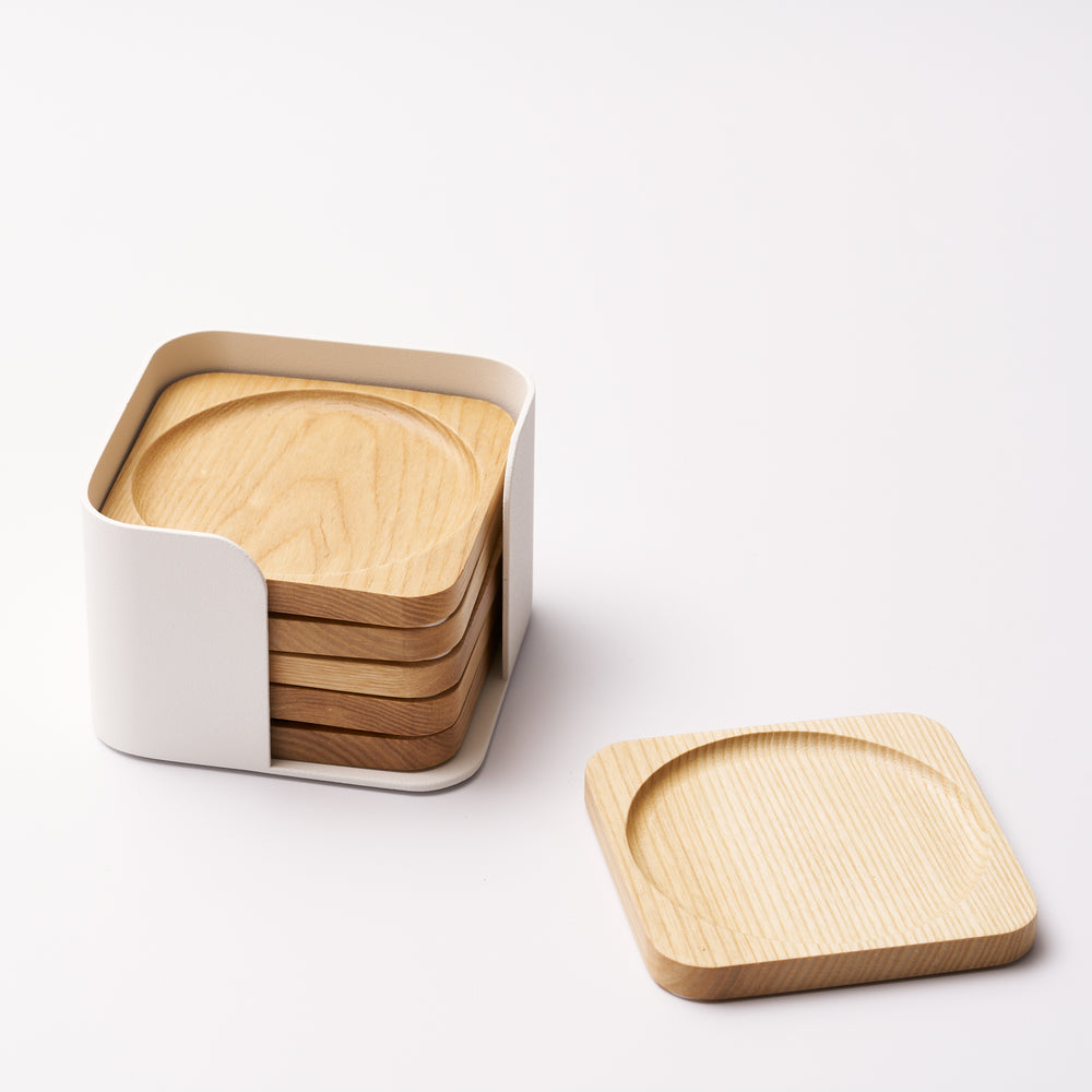 Apto Contour Coaster Set - Wood