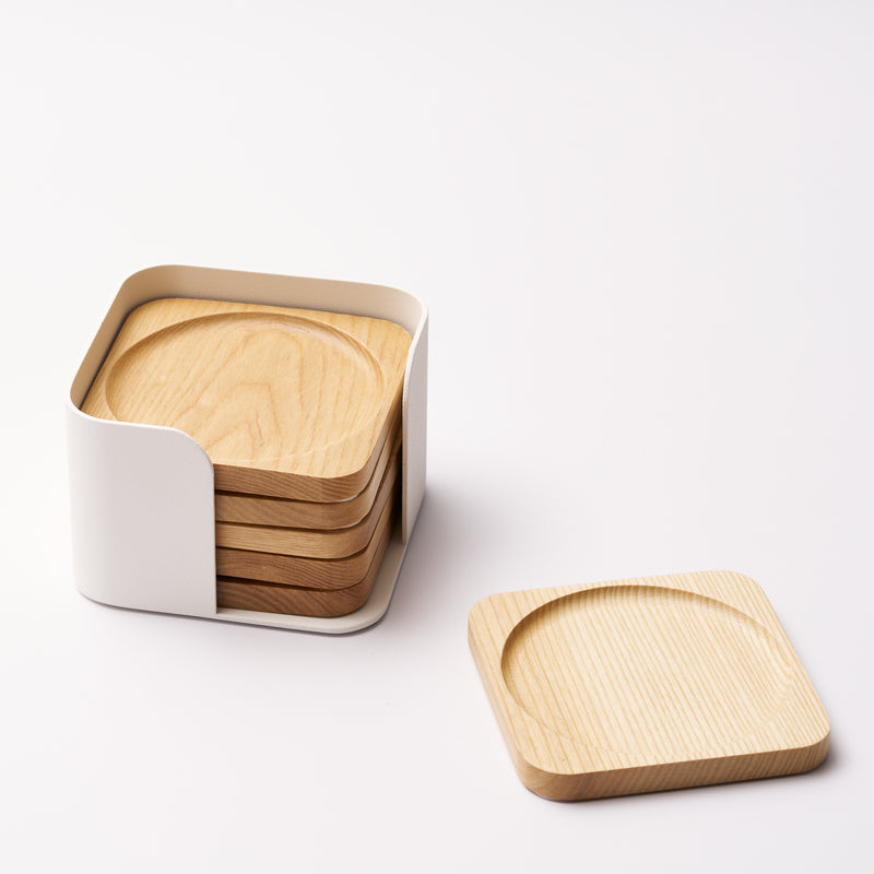 Apto Contour Coaster Set - Wood