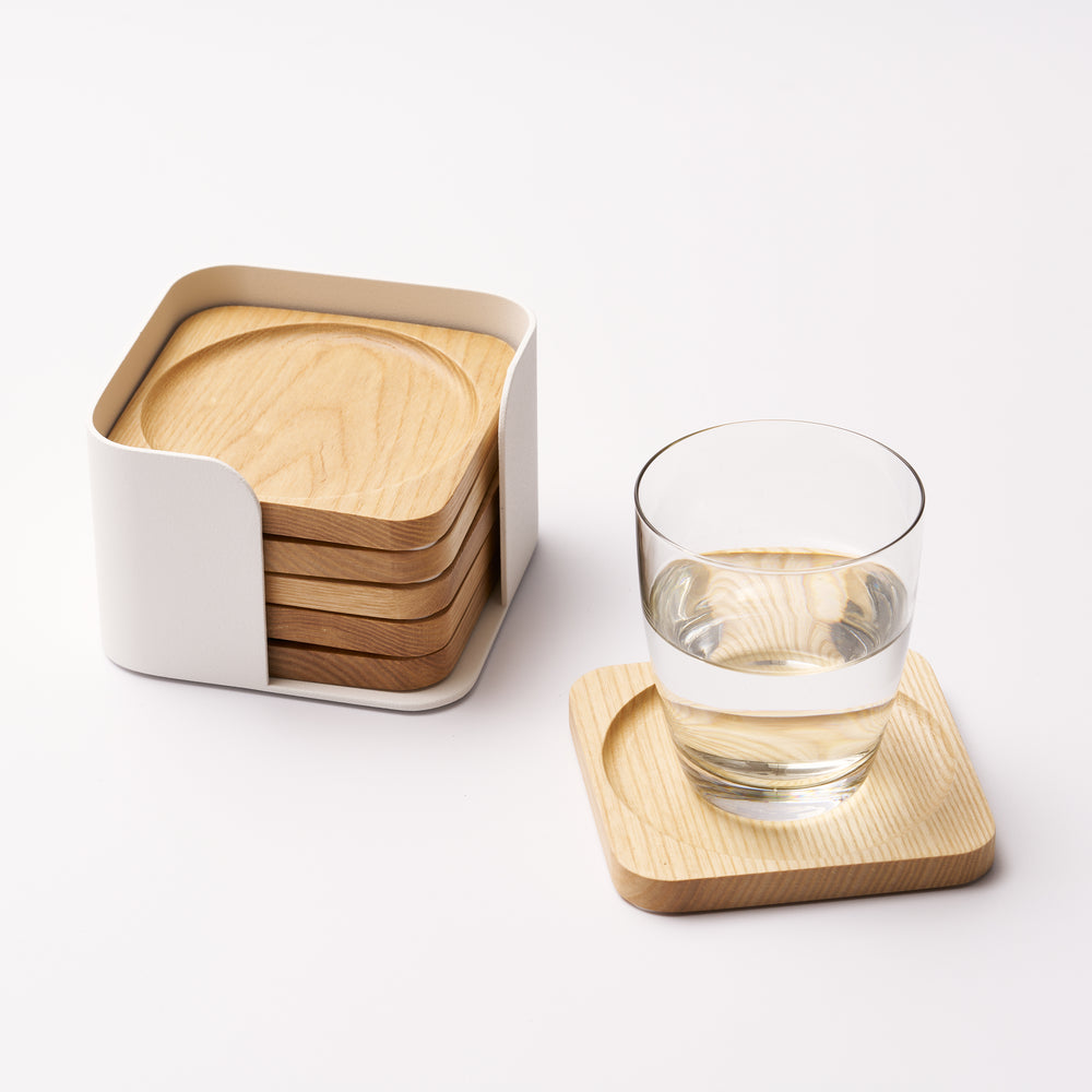 Apto Contour Coaster Set - Wood