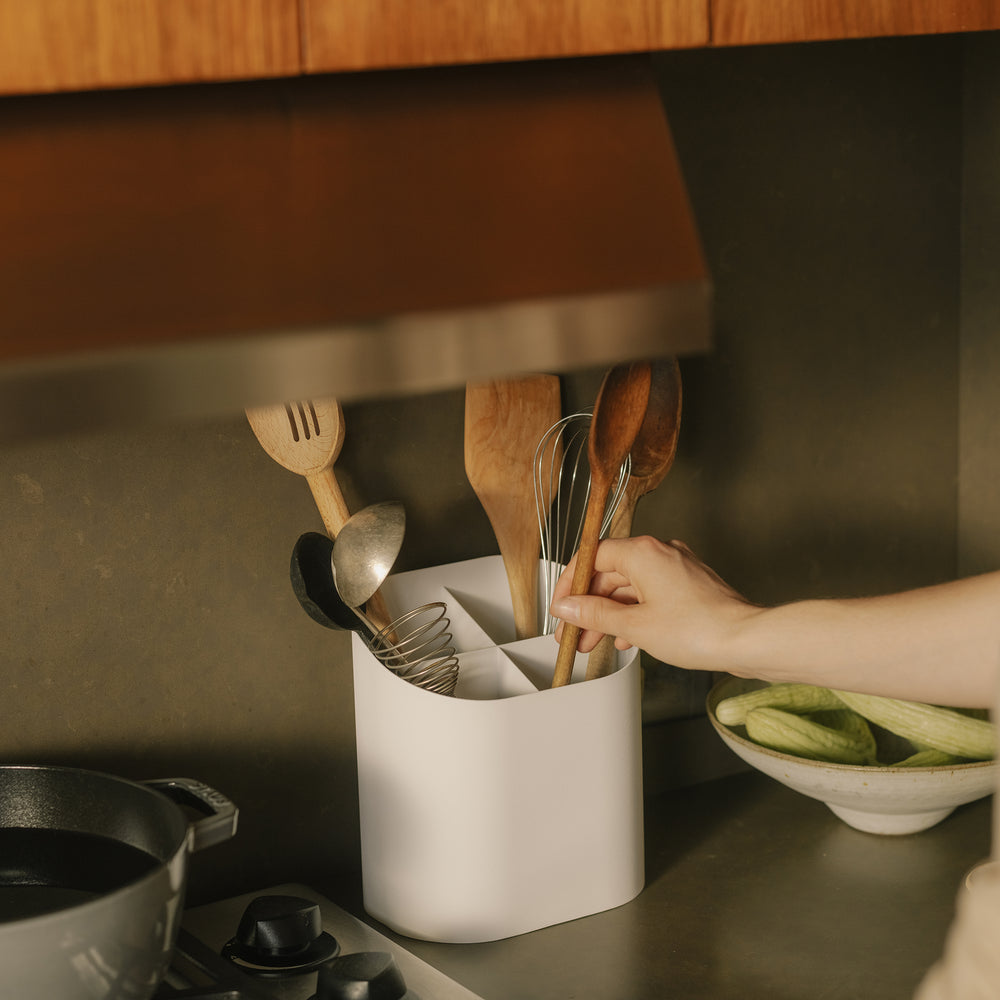 Apto Sloped Utensil Holder - Steel