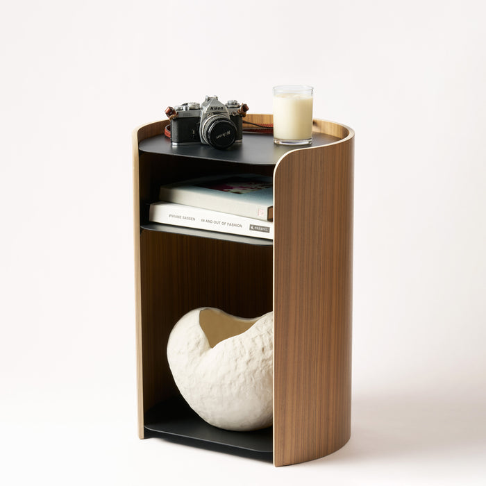 Contour Side Table - Steel + Wood - Black
