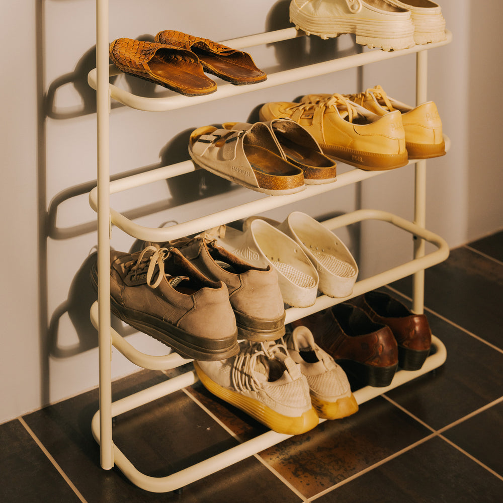 Apto Obround Shoe Rack - Tall - Steel - Ivory