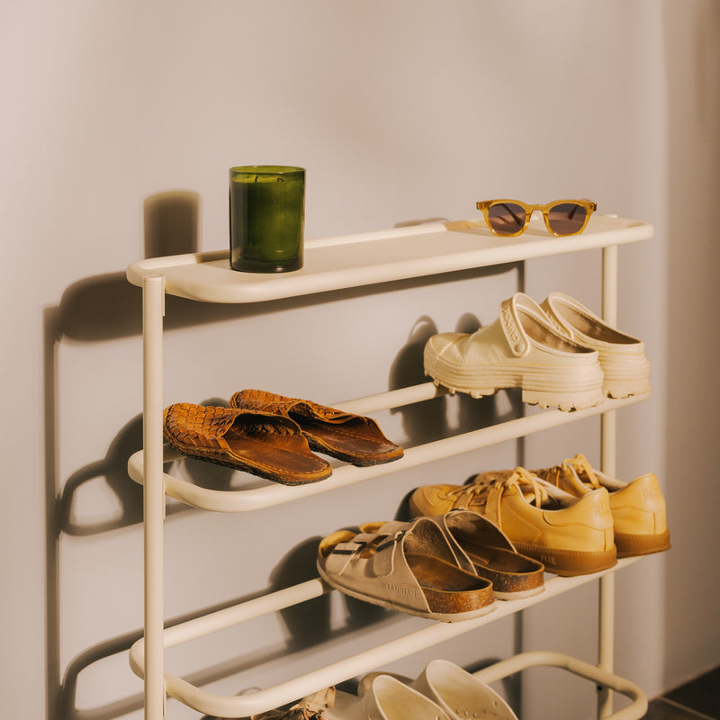 Apto Obround Shoe Rack - Tall - Steel - Ivory