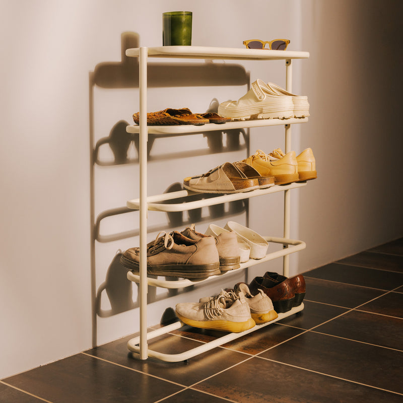 Apto Obround Shoe Rack - Tall - Steel - Ivory