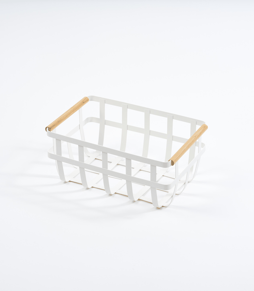 View 7 - Storage Basket - Two Sizes - Steel + Wood