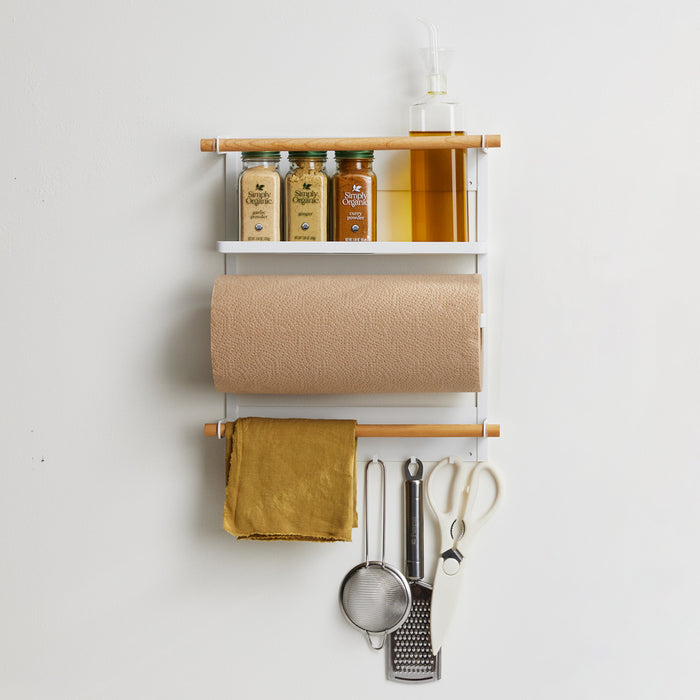 Magnetic Kitchen Organizer - Steel + Wood
