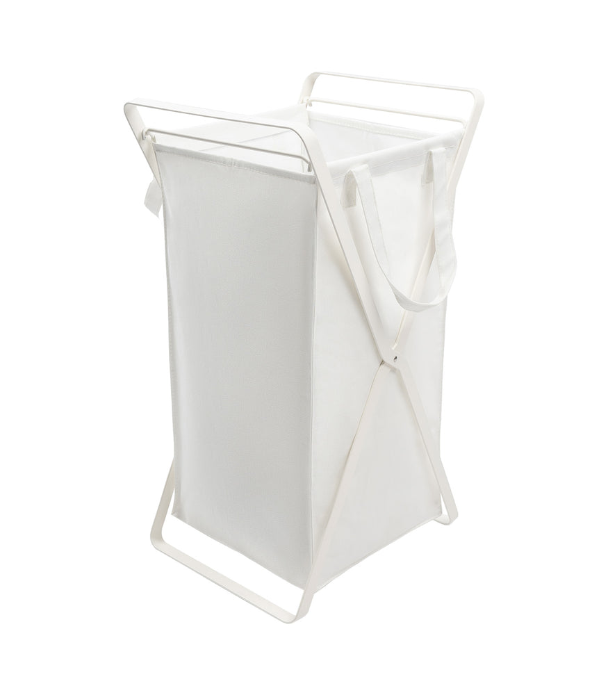 View 1 - Laundry Hamper with Cotton Liner - Two Sizes - Steel + Cotton