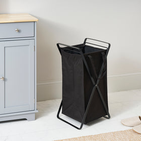 Laundry Hamper with Cotton Liner - Two Sizes - Steel + Cotton view 11