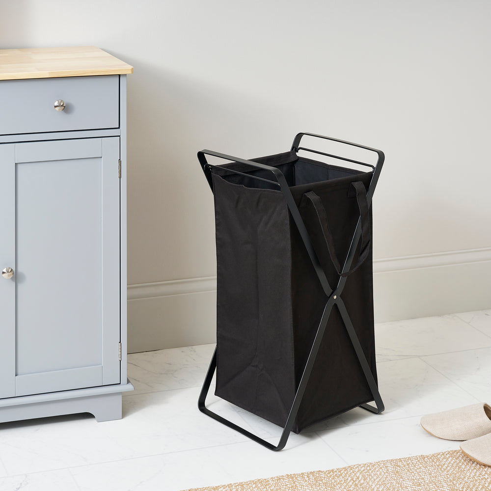 View 11 - Laundry Hamper with Cotton Liner - Two Sizes - Steel + Cotton