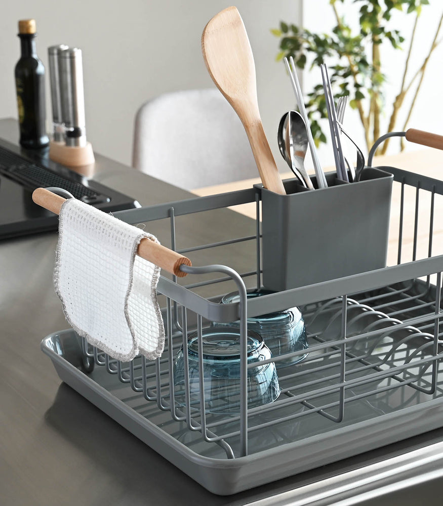 View 15 - Dish Rack - Steel + Wood