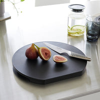 Yamazaki Home black cutting board. 