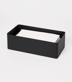 Product GIF showing Round Black Tissue Case using tissue papers. view 7