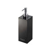 Black Shampoo Square Shower Dispenser - Three Styles on a white background.
