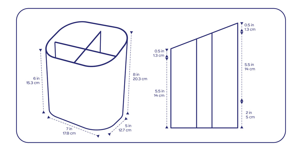 Apto Sloped Utensil Holder - Steel