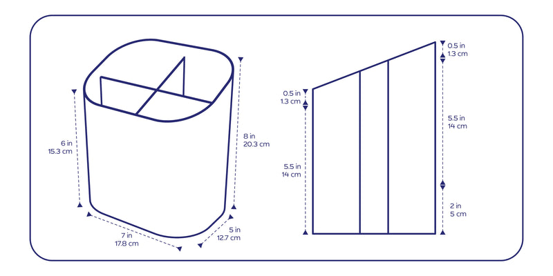 Apto Sloped Utensil Holder - Steel