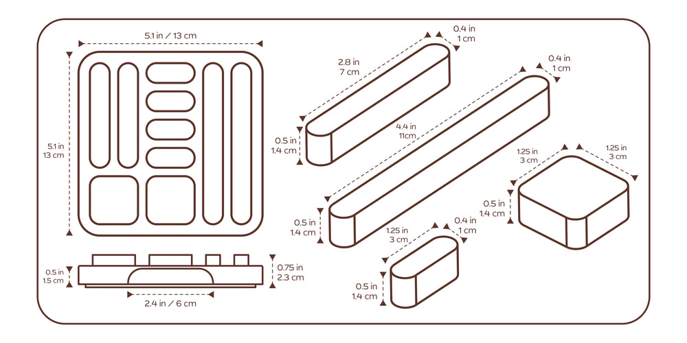 Apto Tidy Magnet Set - Steel + Wood