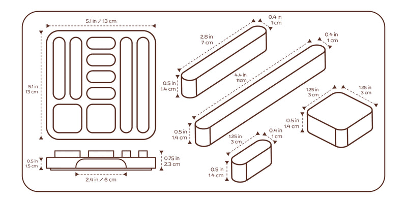 Apto Tidy Magnet Set - Steel + Wood