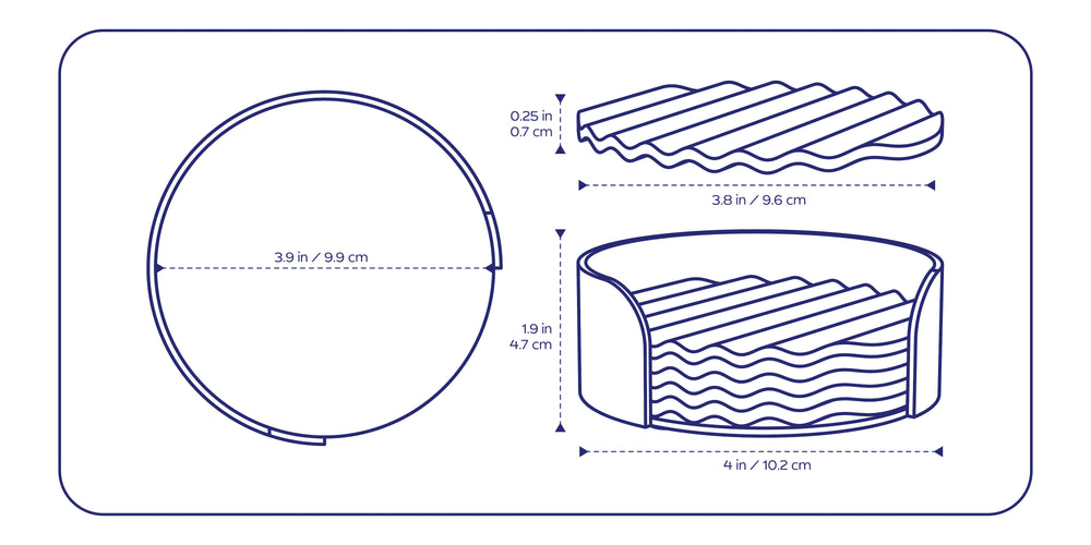 Apto Wave Coaster Set - Ceramic + Steel