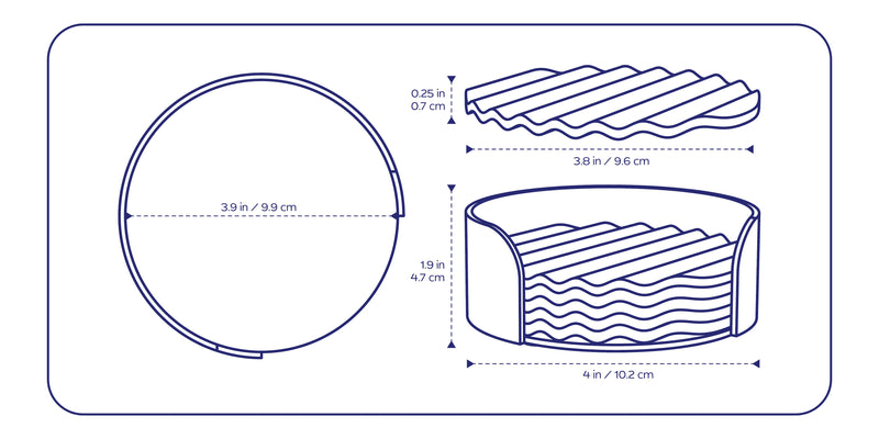 Apto Wave Coaster Set - Ceramic + Steel
