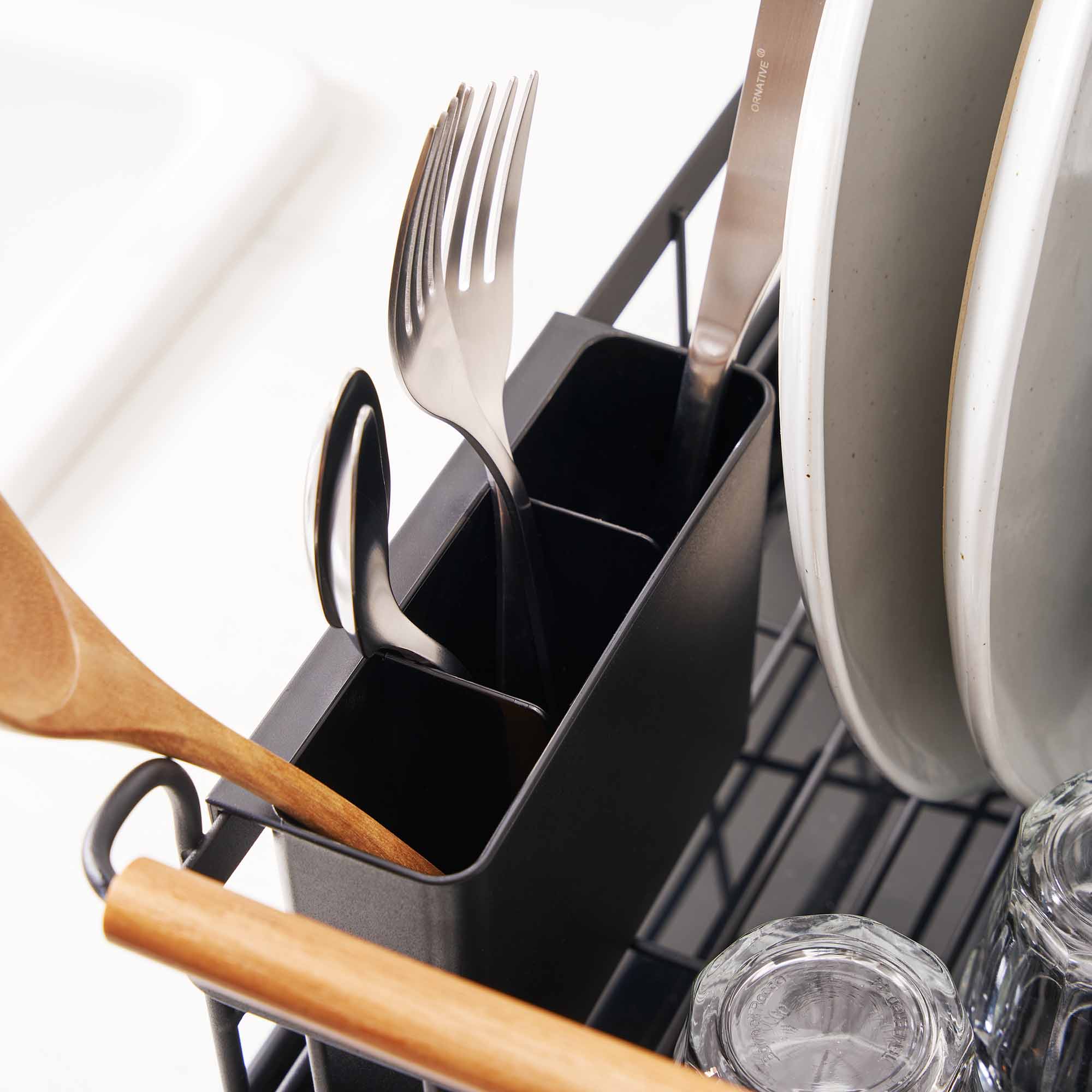 Dish Rack - Steel + Wood - Yamazaki Home