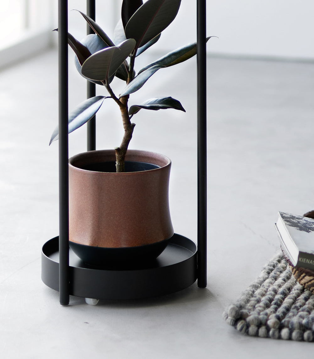 planter and stand indoor Two-Tier Rolling Plant Stand (28" H)