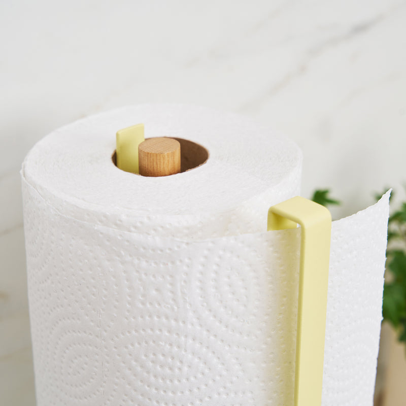 Paper Towel Holder - Steel + Wood - Yellow Pear