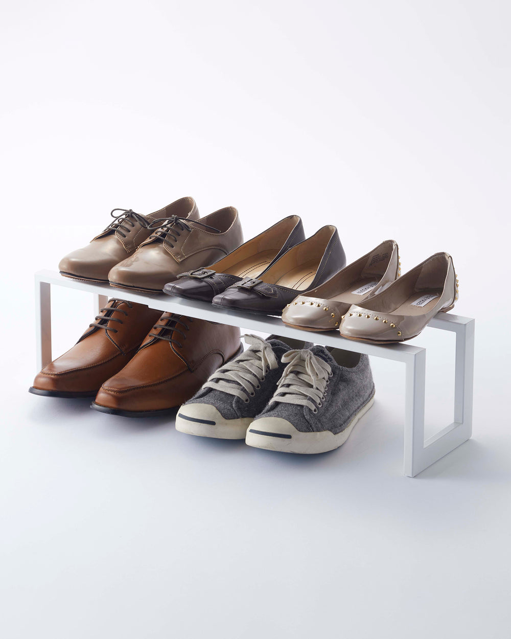 Prop photo showing Expandable Shoe Rack - Two Sizes with various props.
