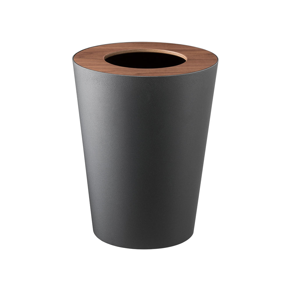 Trash Can - Round - Steel + Wood - Yamazaki Home