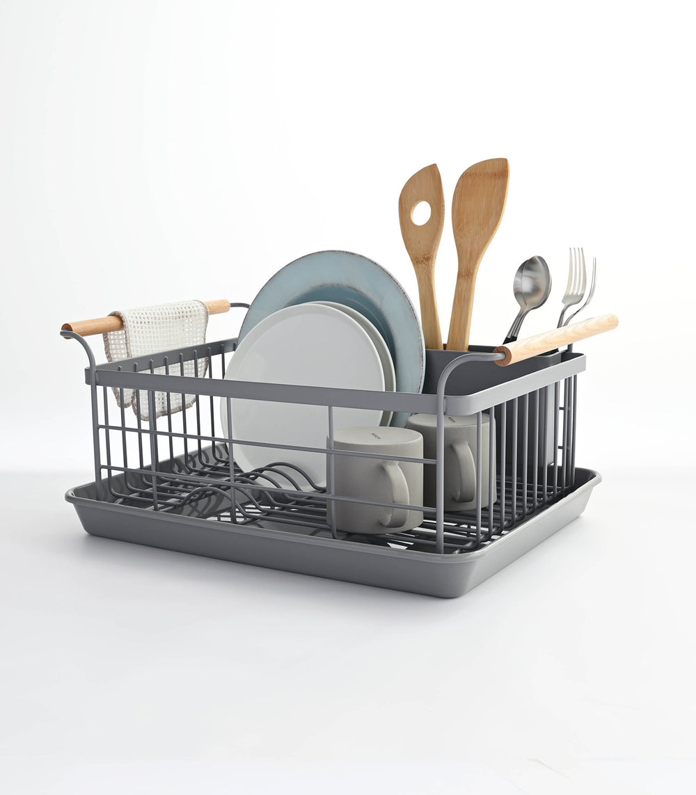Dish Rack Steel Wood Yamazaki Home - Main Image