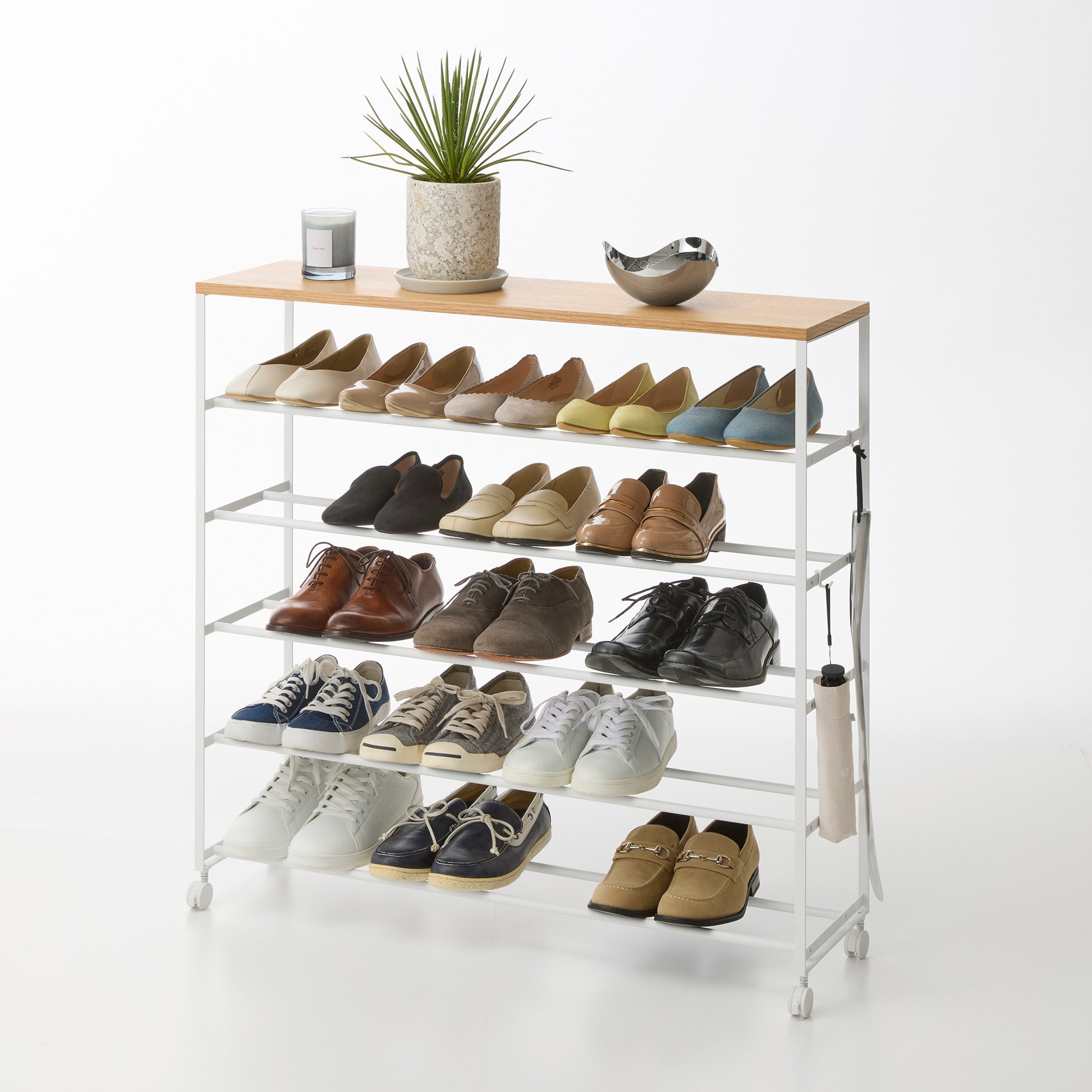 5-Tier Shoe Rack with Top Storage Tray