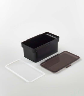 Black Airtight Food Storage Container disassembled on white background by Yamazaki Home. view 14