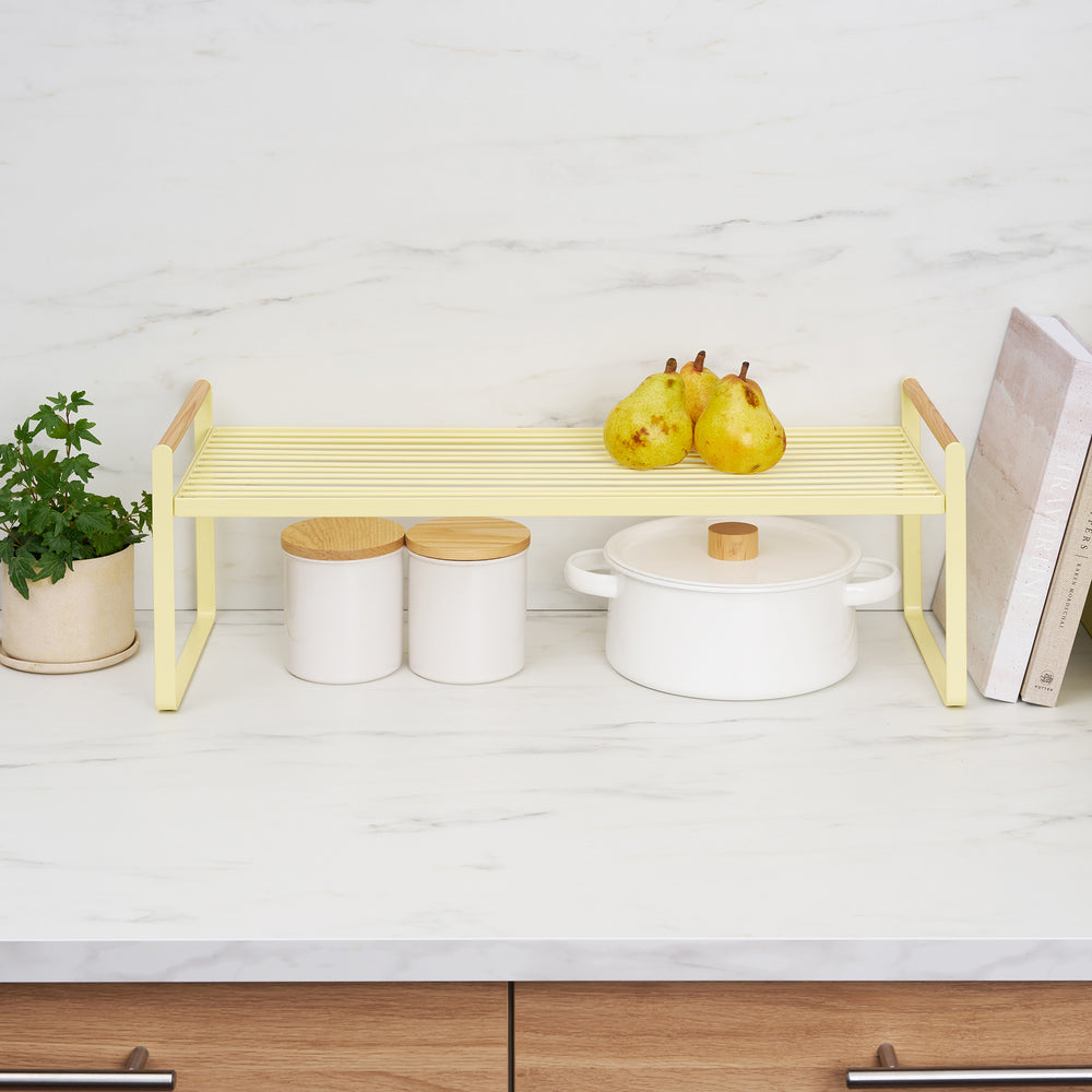 Countertop Wire Shelf - Steel + Wood - Yellow Pear