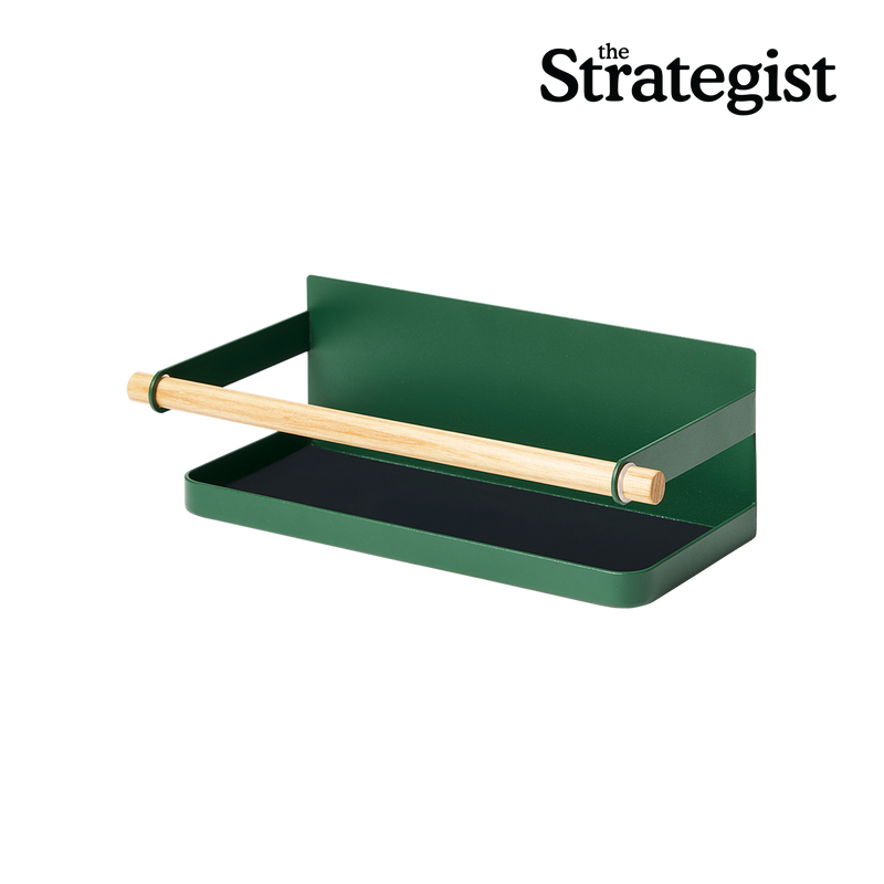 Magnetic Storage Caddy - Steel + Wood - Forest Green