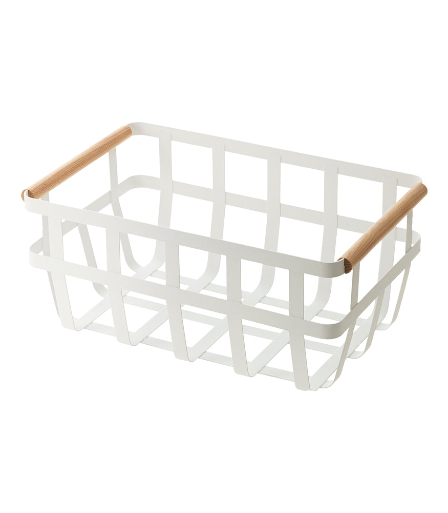 View 6 - Storage Basket - Two Sizes on a blank background.