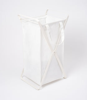 Laundry Hamper with Cotton Liner - Two Sizes - Steel + Cotton view 2