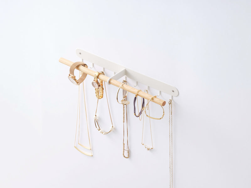 Wall-Mounted Jewelry Rack - Steel + Wood